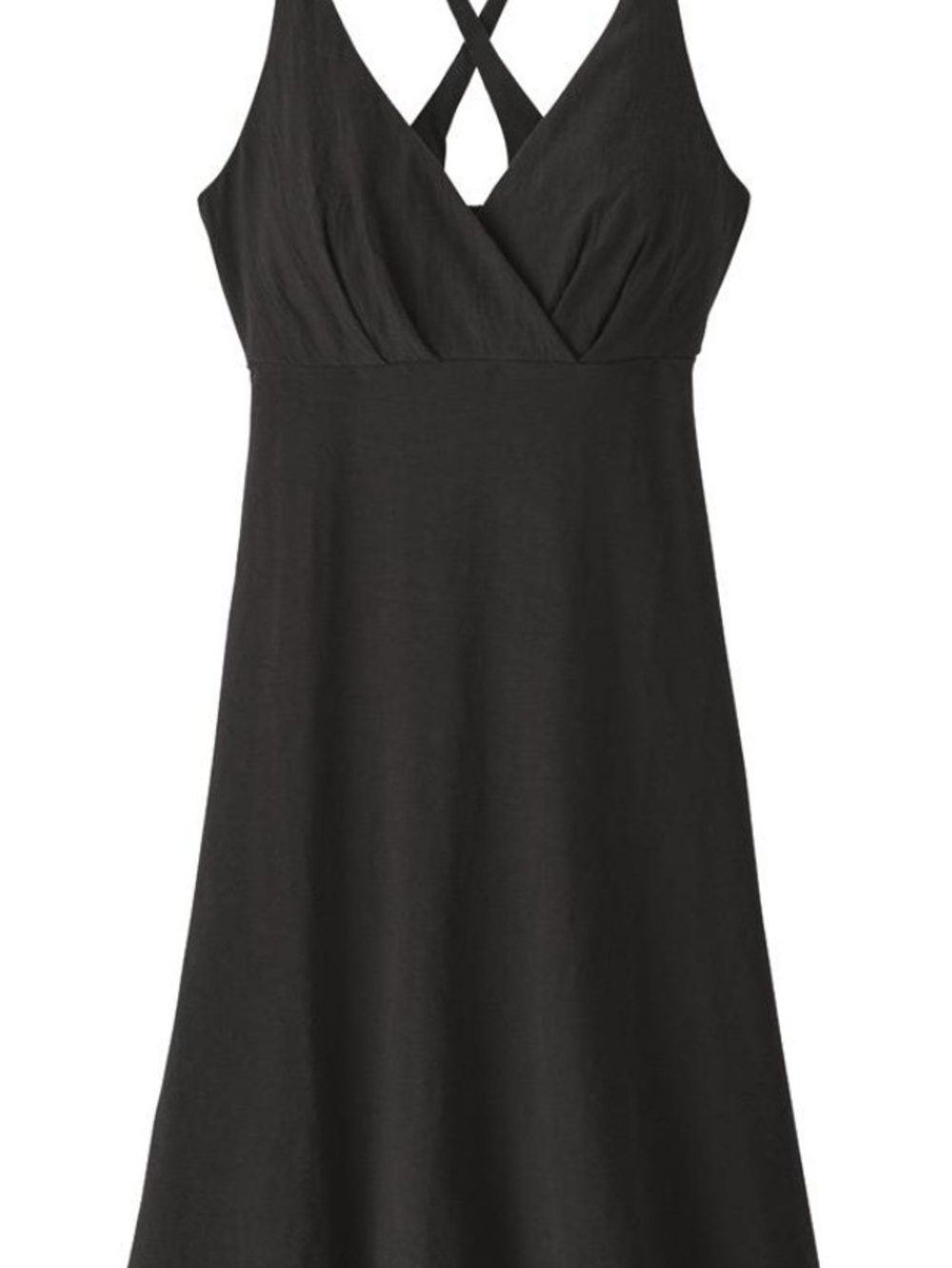 XS Patagonia Amber Dawn Black Organic Crisscross Stappy Casual Dress